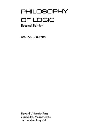 Cover image for Philosophy of logic