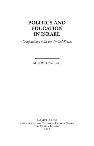 Cover image for Politics and education in Israel