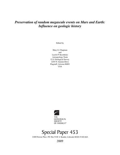 Preservation of random mega-scale events on Mars and Earth