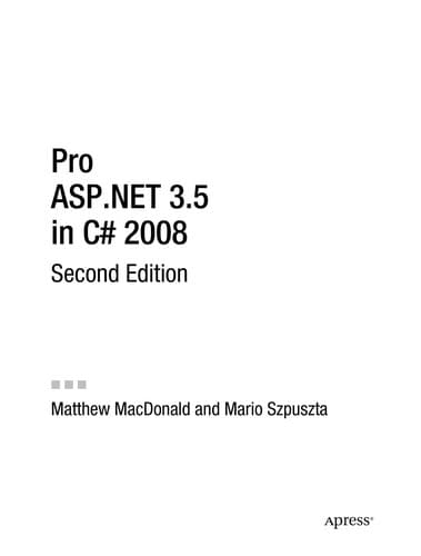 Cover image for Pro ASP.NET 3.5 in C♯ 2008 00