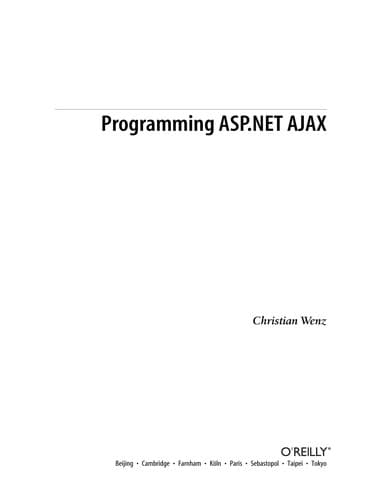 Cover image for Programming ASP.NET AJAX