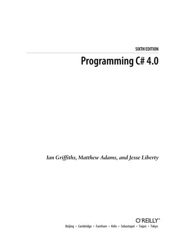 Cover image for Programming C# 4. 0