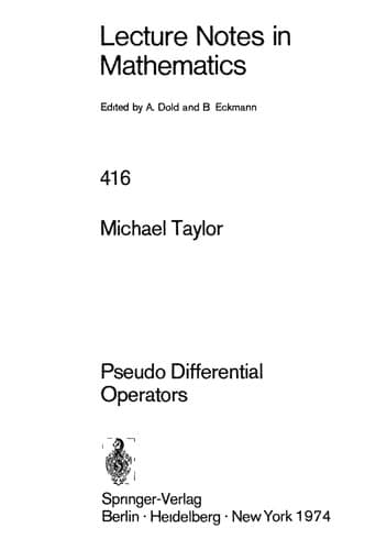 Cover image for Pseudo differential operators