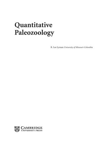 Cover image for Quantitative Paleozoology (Cambridge Manuals in Archaeology)