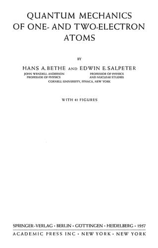 Cover image for Quantum mechanics ofone- and two-electron atoms