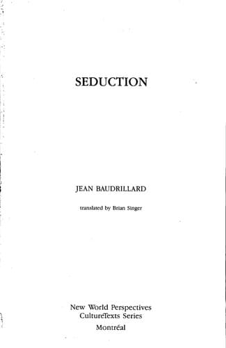 Cover image for Seduction