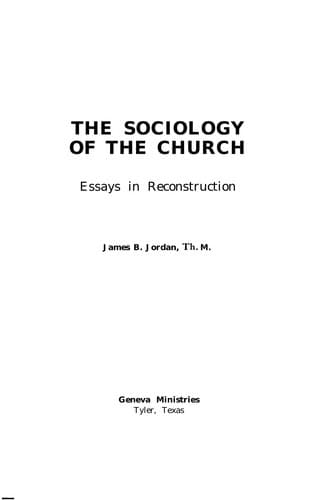 Cover image for The sociology of the church
