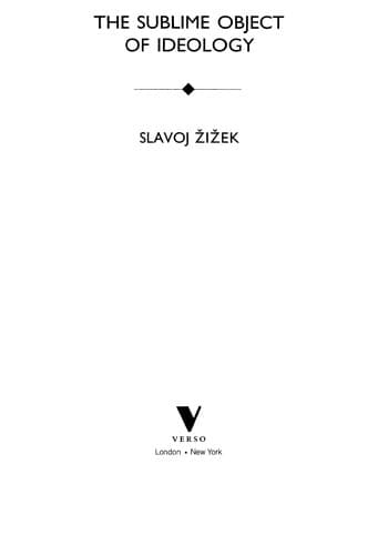 Cover image for The sublime object of ideology