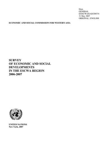 Survey of economic and social developments in the ESCWA Region 2007-2008