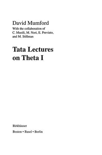 Cover image for Tata lectures on theta