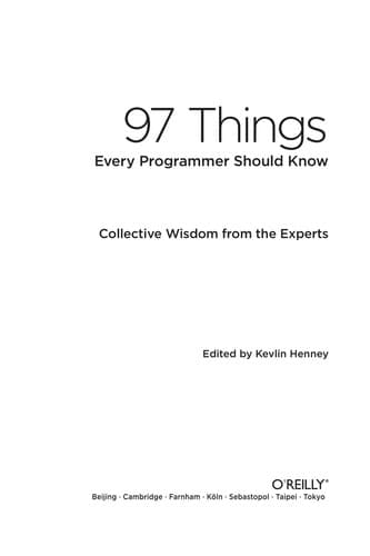 Cover image for 97 Things Every Programmer Should Know