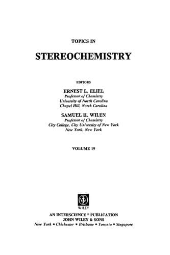 Cover image for Topics in Stereochemistry