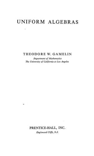 Cover image for Uniform algebras