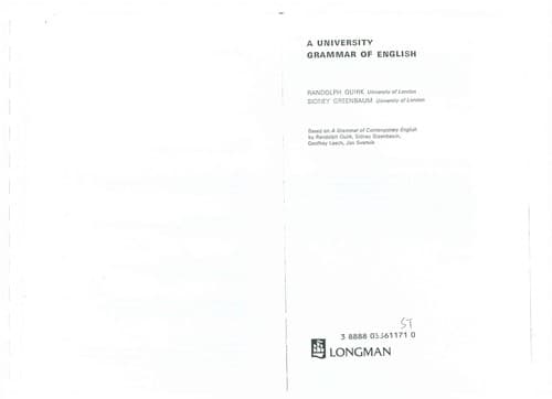 Cover image for A university grammar of English