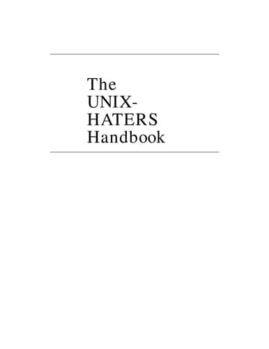 Cover image for The UNIX-haters handbook