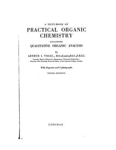 Cover image for Vogel's textbook of practical organic chemistry
