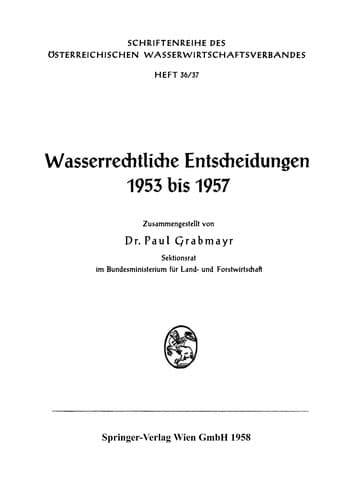 Wasserrechtliche Entscheidungen, 1953 bis 1957