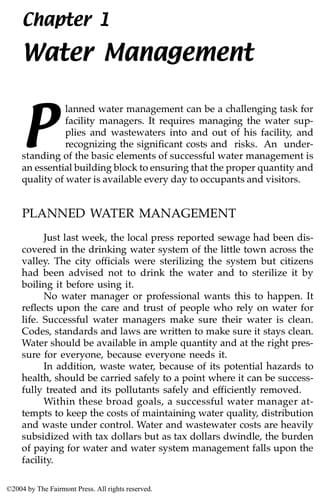 Cover image for Water quality & systems