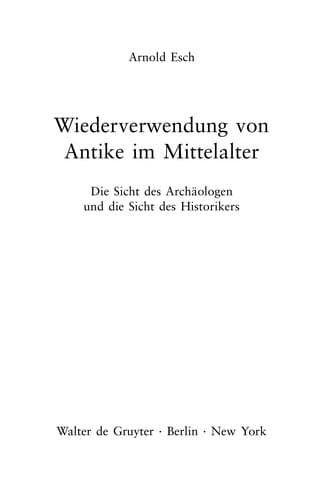 Cover image for Wiederverwendung von Antike im Mittelalter