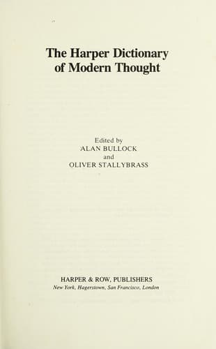 Cover image for The Harper dictionary of modern thought