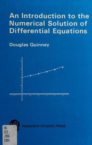 Cover image for An introduction to the numerical solution of differential equations
