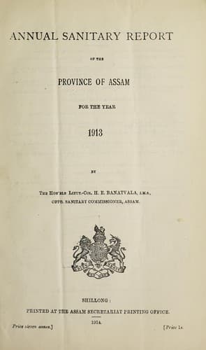 Annual sanitary report of the Province of Assam