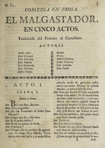 Comedia en prosa