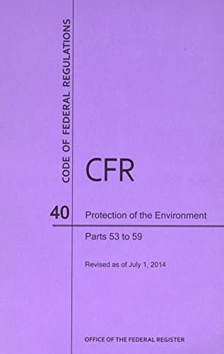 Cover image for Code of Federal Regulations Title 40