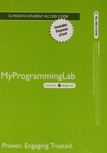 Cover image for MyLab Programming with Pearson eText -- Access Code Card -- for Java Software Solutions