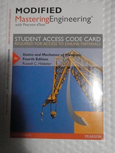 Cover image for Modified MasteringEngineering with Pearson eText -- Standalone Access Card -- for Statics and Mechanics of Materials
