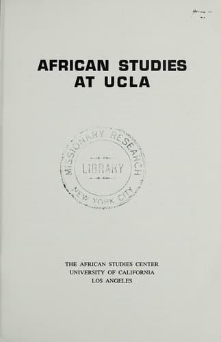 African studies at UCLA