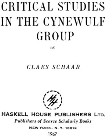Critical studies in the Cynewulf group