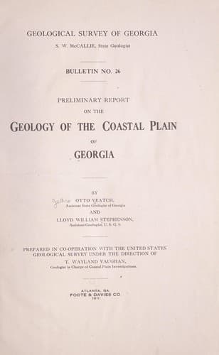 Preliminary report on the geology of the coastal plain of Georgia