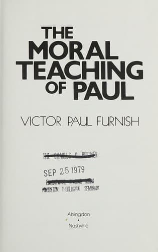 Cover image for The moral teaching of Paul