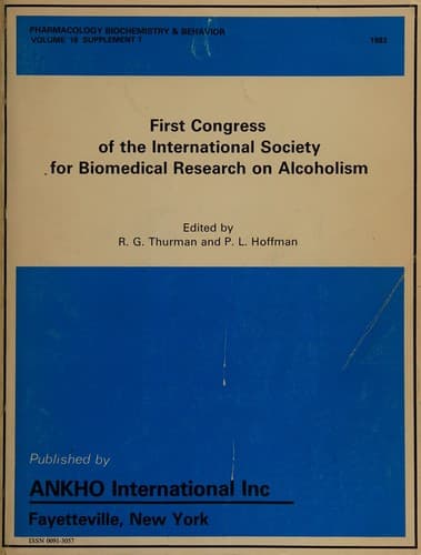 First Congress of the International Society for Biomedical Research on Alcoholism