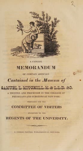 A concise memorandum of certain articles contained in the museum of S.L. Mitchill ... Professor in the College of Physicians and Surgeons at New-York