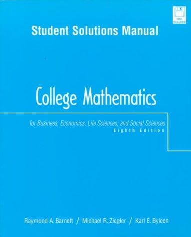 Cover image for Student Solutions Manual to College Math & Business Accounting