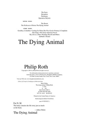 Cover image for The dying animal