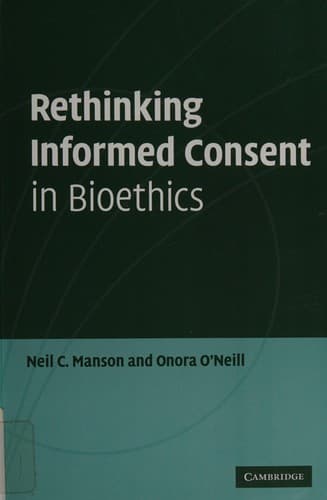 Cover image for RETHINKING INFORMED CONSENT IN BIOETHICS.