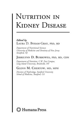 Cover image for Nutrition in kidney disease