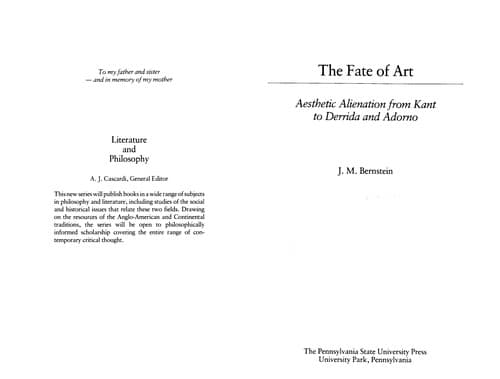 Cover image for The fate of art