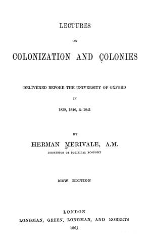 Lectures on colonization and colonies