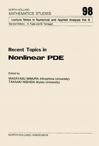 Cover image for Recent topics in nonlinear PDE