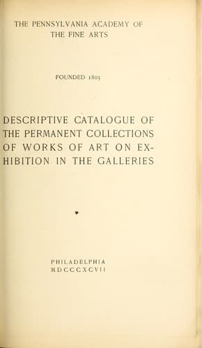 Descriptive catalogue of the permanent collections of works of art on exhibition in the galleries