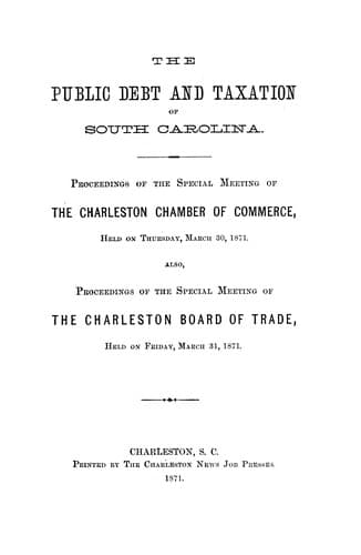 The public debt and taxation of South Carolina