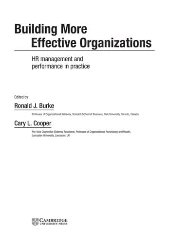 Cover image for Building more effective organizations