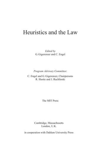 Cover image for Heuristics and the law