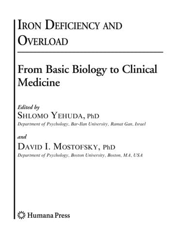 Cover image for Iron deficiency and overload