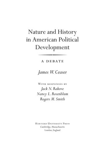 Cover image for Nature and history in American political development