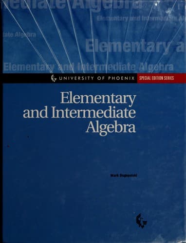 Cover image for Elementary and intermediate algebra